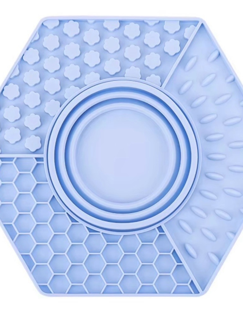 Silicone Hexagon Party Placemat & Snack Tray in Light Blue